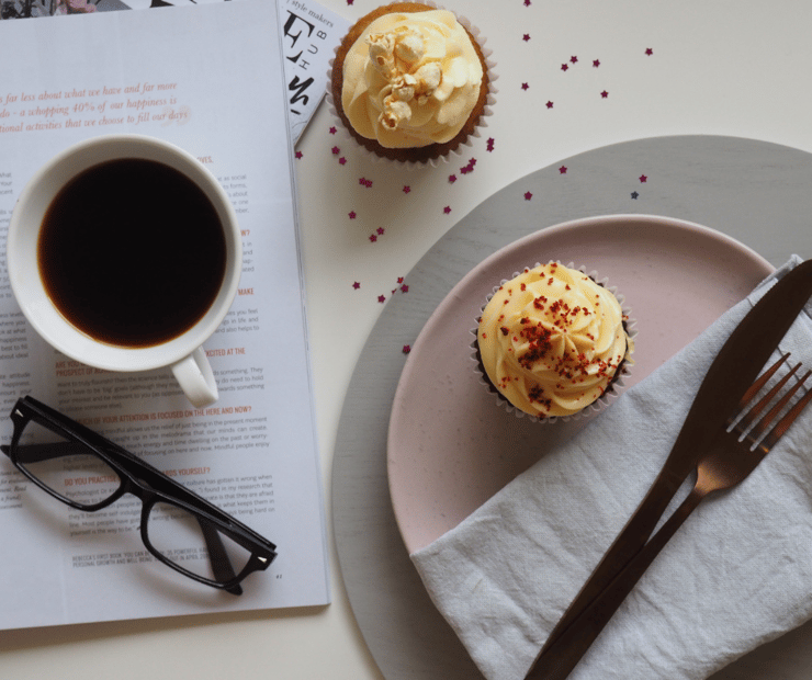 cupcake and a cup of coffee